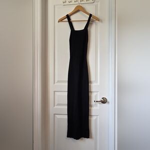 Mango stretchy black fitted dress